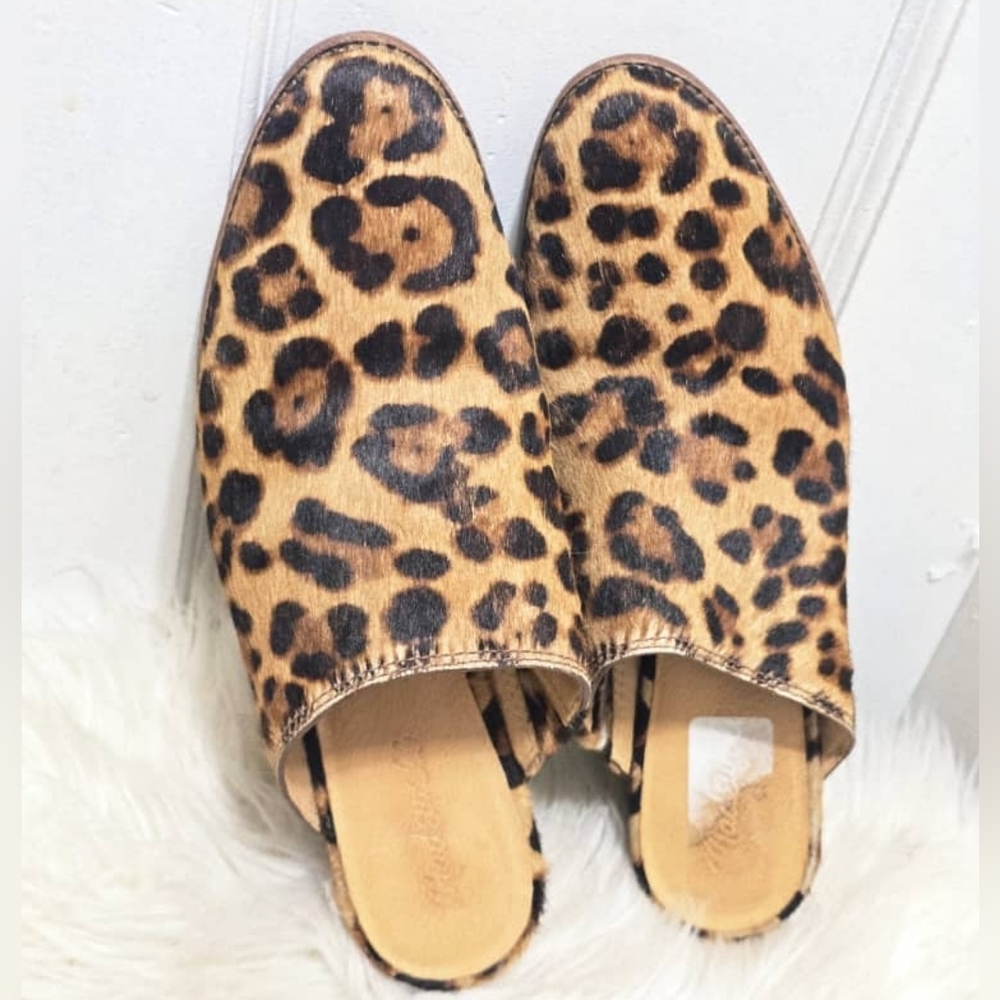 Madewell The Harper Mule Leopard Calf Hair Madewell Bethesda Row Size 9 - Picture 5 of 9